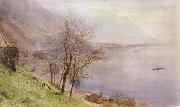 John William Inchbold Vew above MOntreux (mk46) oil painting artist